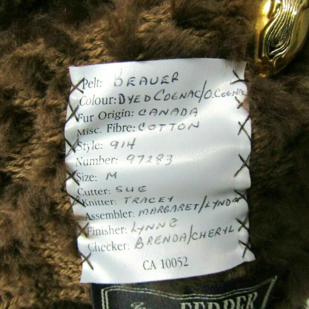 Gorgeous PAULA LISHMAN Cognac Beaver Knit Fur Zip - Picture 7 of 7